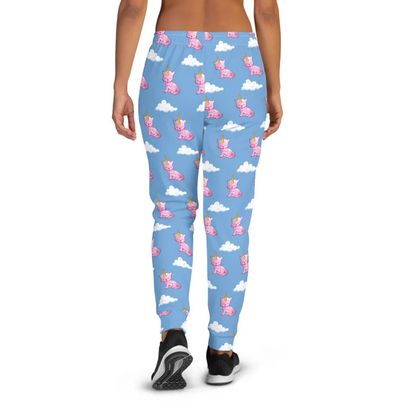 Unicorn Kitty Women's Slim Fit Joggers