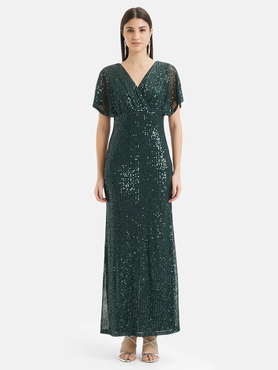 V-neck Maxi Dress with Sequins