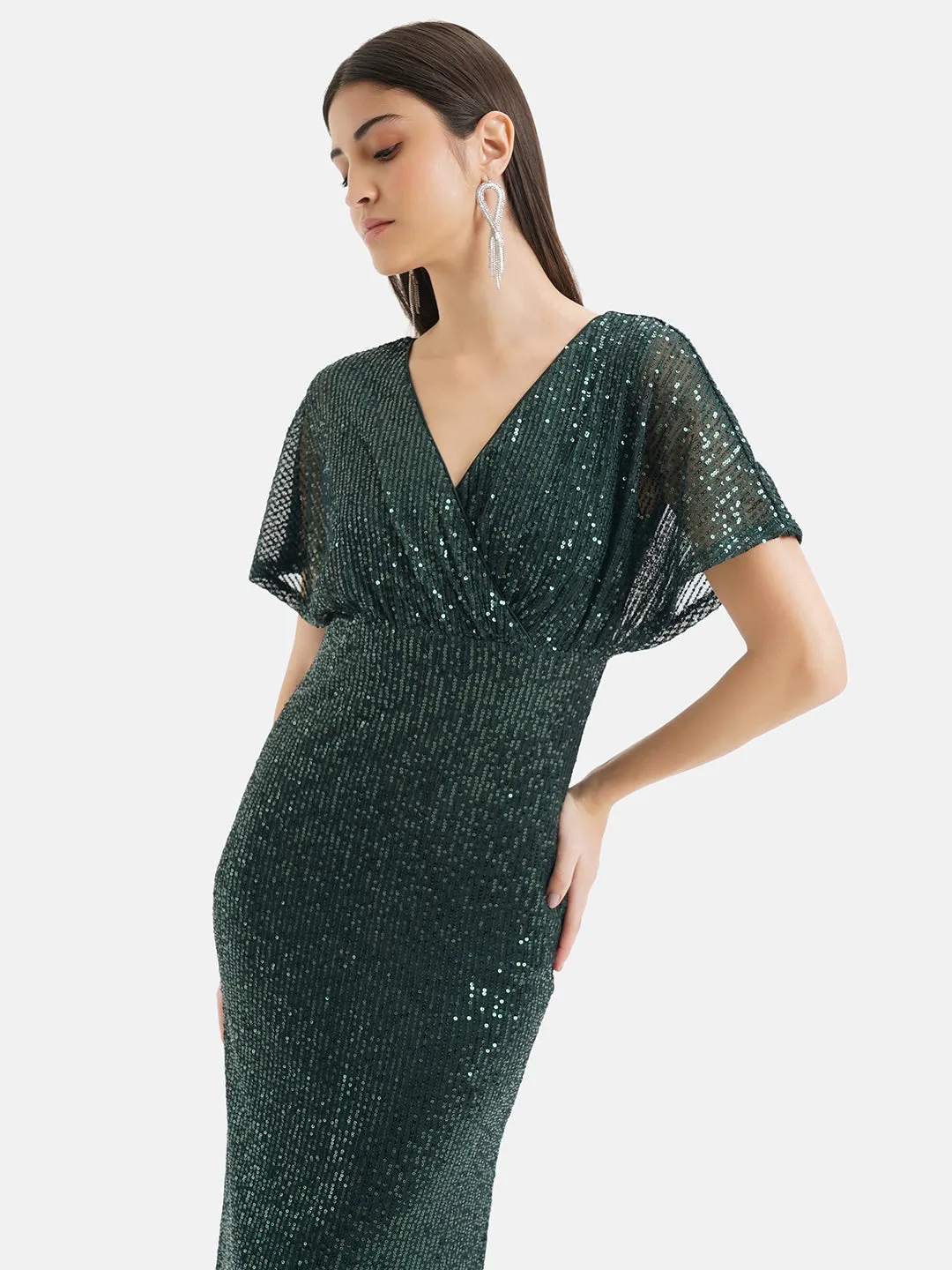 V-neck Maxi Dress with Sequins