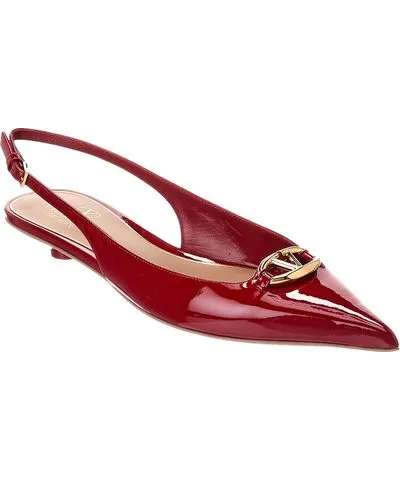 Valentino VLogo Patent Slingback Flat