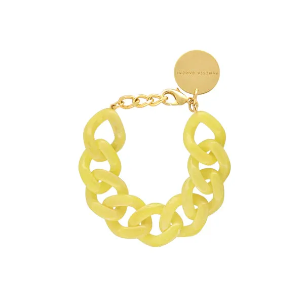 Yellow Marble Flat Chain Bracelet