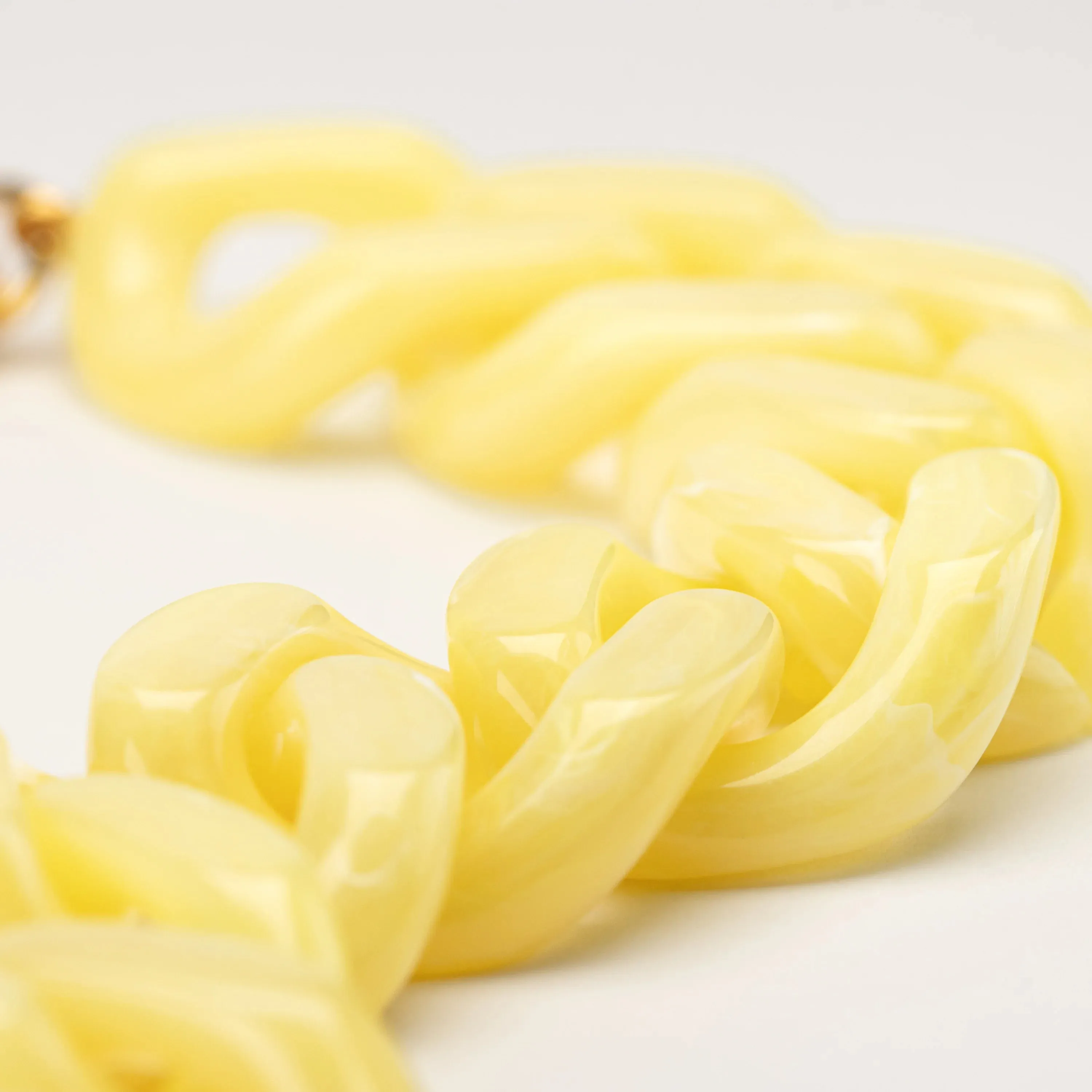 Yellow Marble Flat Chain Bracelet