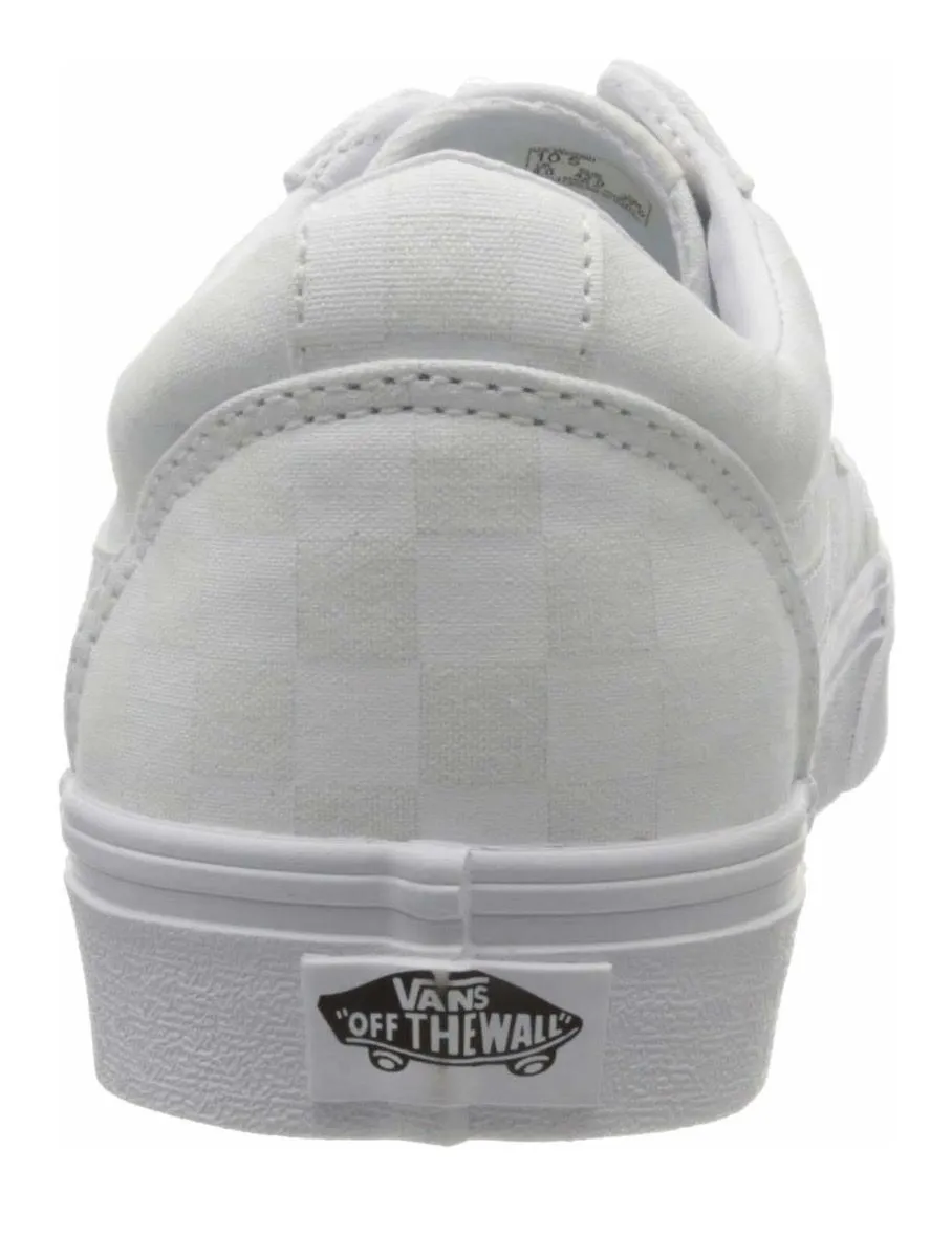 VANS Womens Ward Checkerboard Trainers White/White