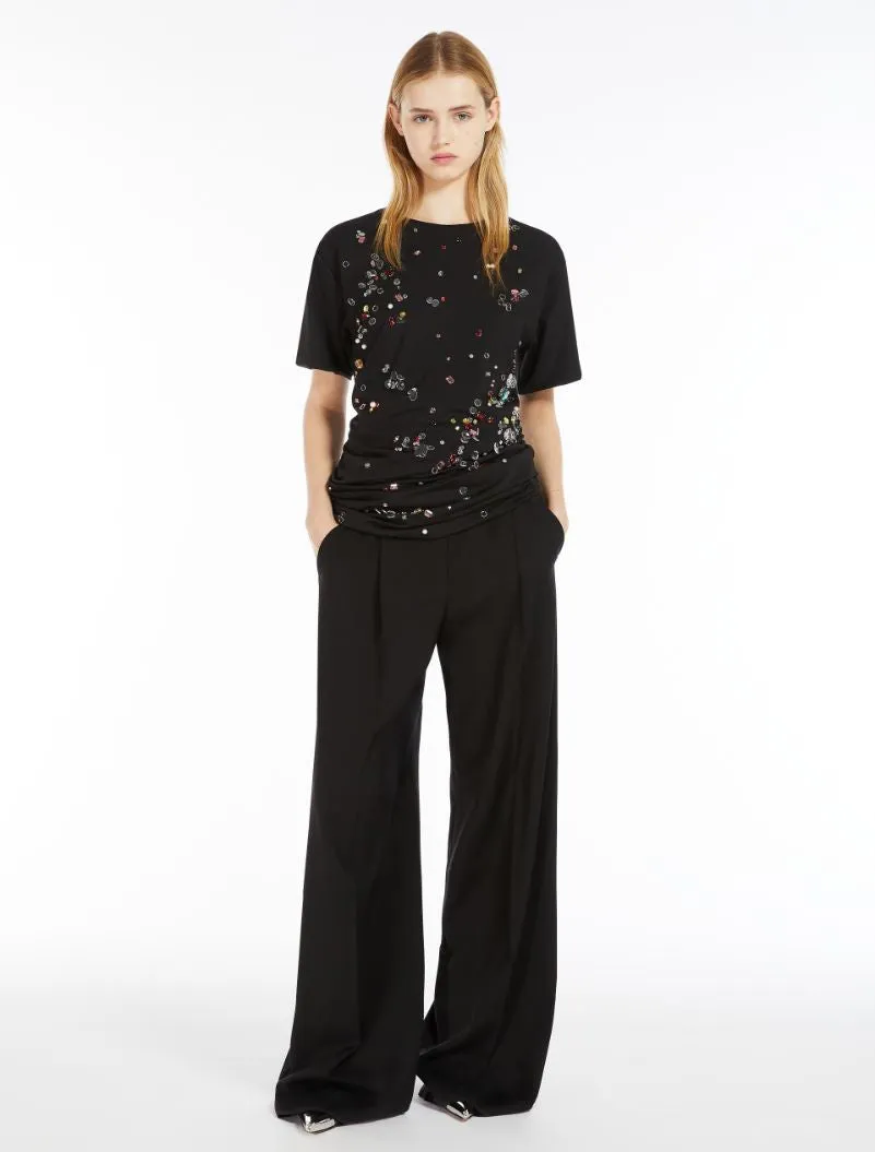 VELA wool trousers, black