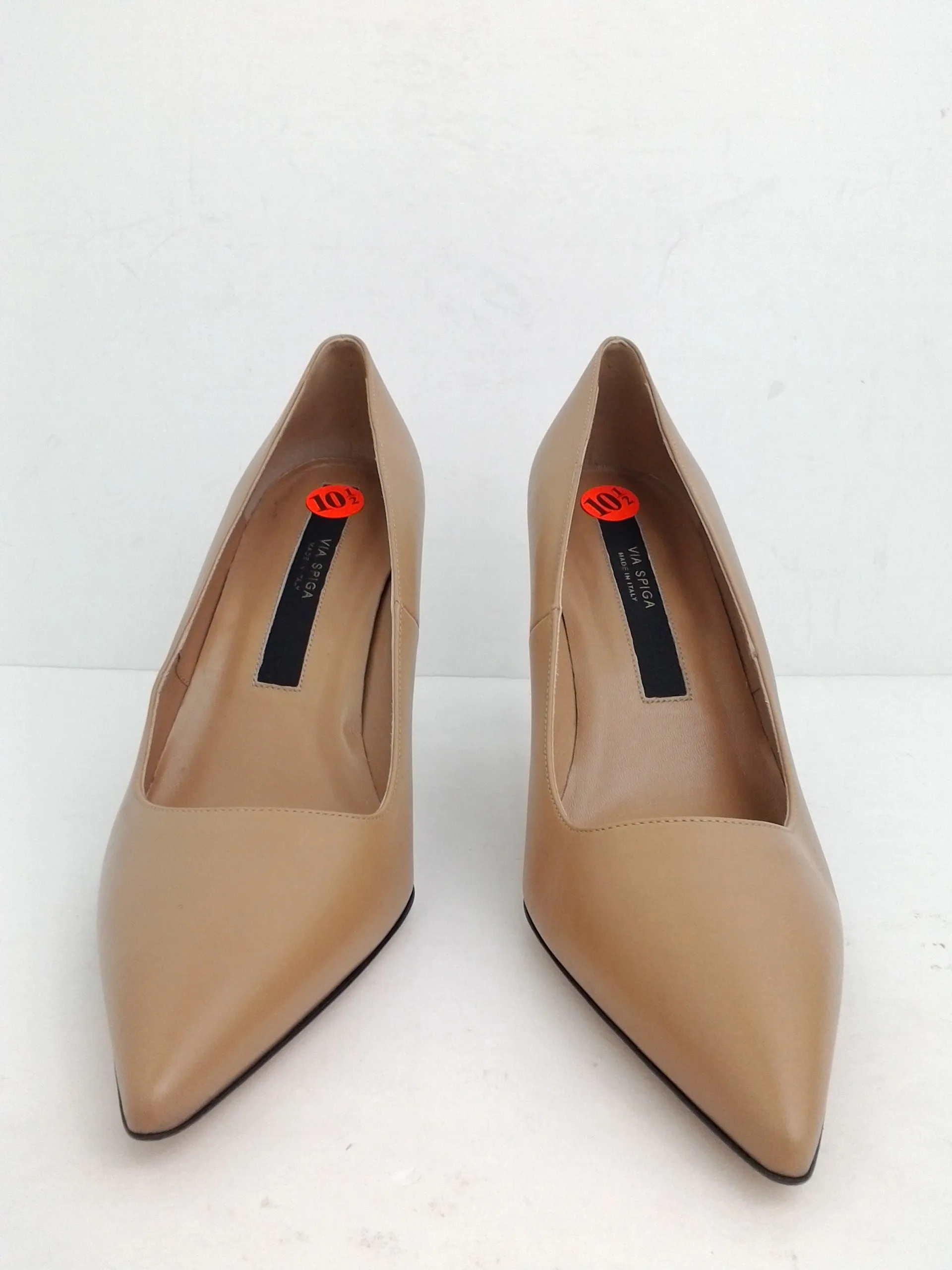 Via Spiga Women's Nude Leather Heels Size 10.5 M