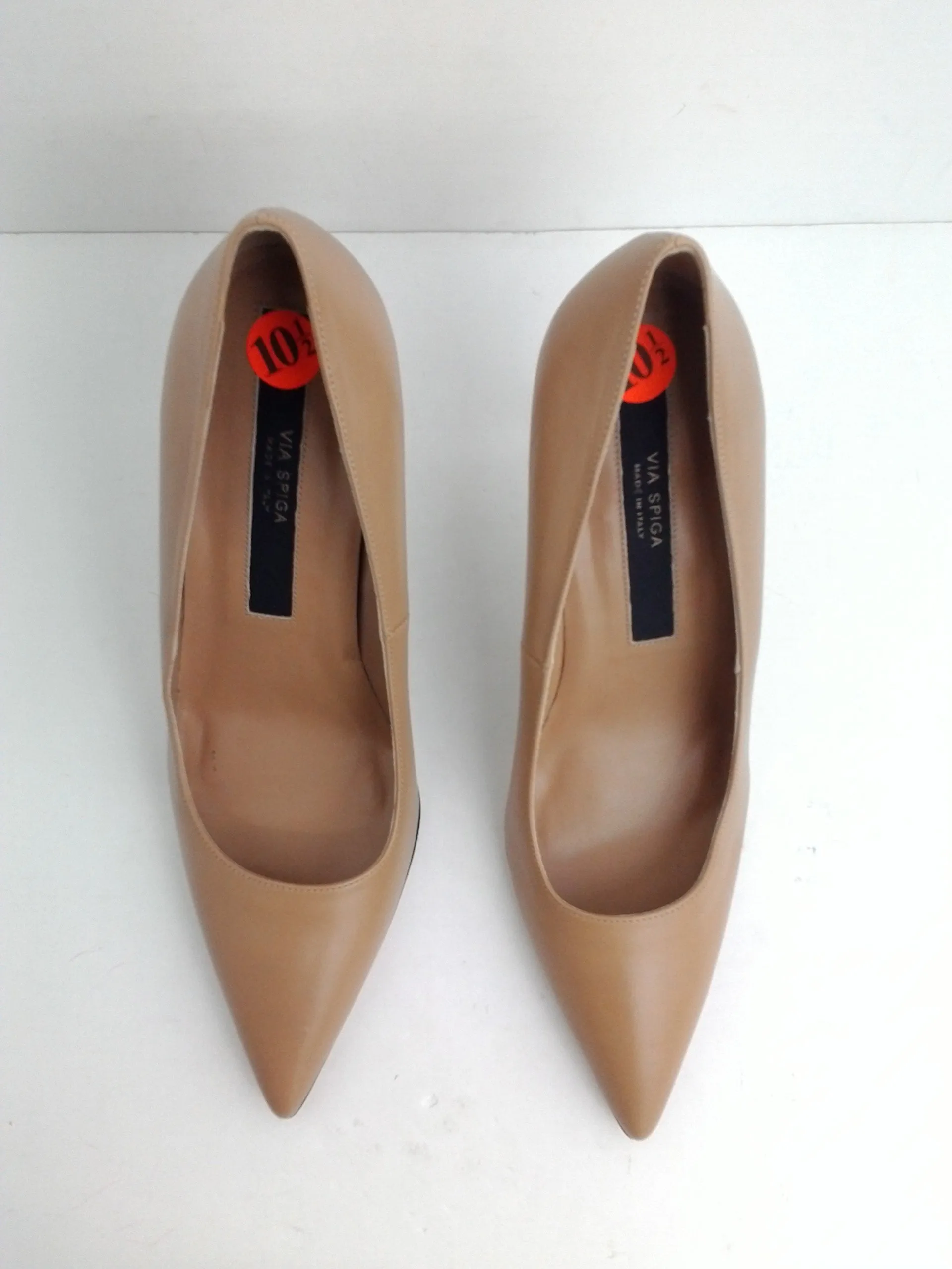 Via Spiga Women's Nude Leather Heels Size 10.5 M