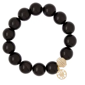 Victoire Black Agate 14mm Elastic Bracelet