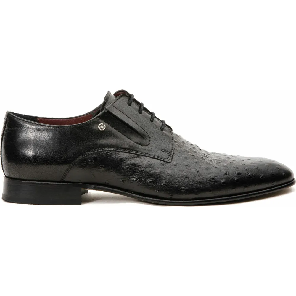 Vinci Leather The Porto Alegre Black Leather Derby Shoe (10769)