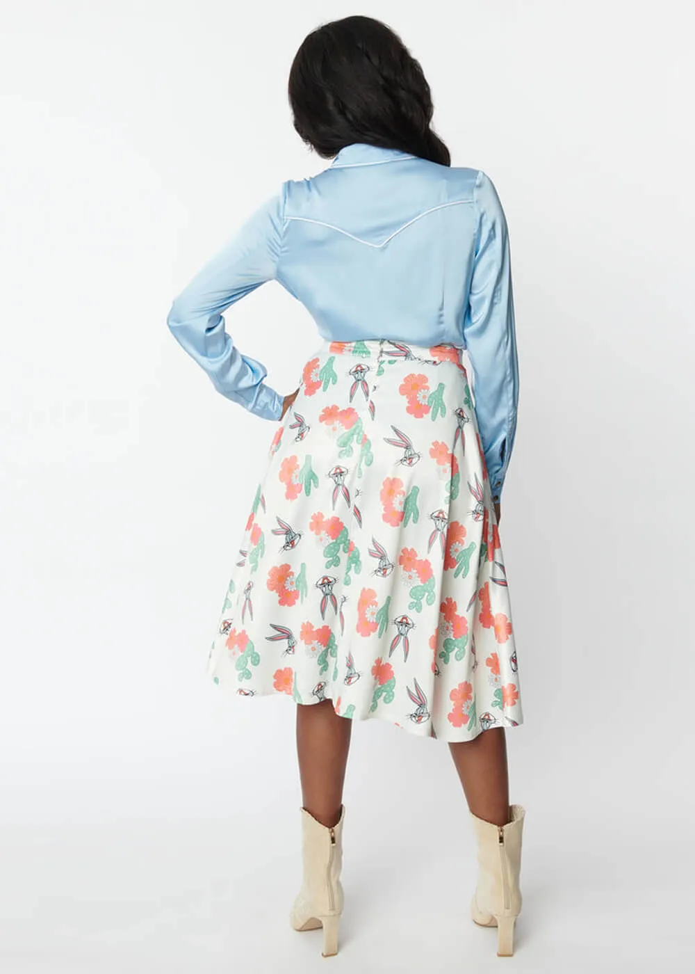 Vintage Bugs Bunny Cactus Swing Skirt - Looney Tunes Collaboration