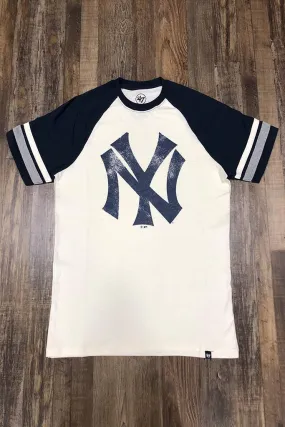 Vintage New York Yankees 2-Tone T-Shirt, Retro Distressed Cooperstown Collection Logo Tee