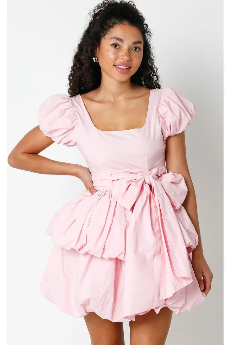 Vintage Pink Southern Belle Layered Mini Dress by Anabelle