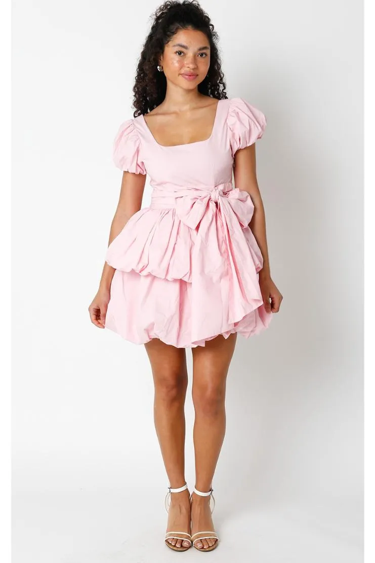 Vintage Pink Southern Belle Layered Mini Dress by Anabelle