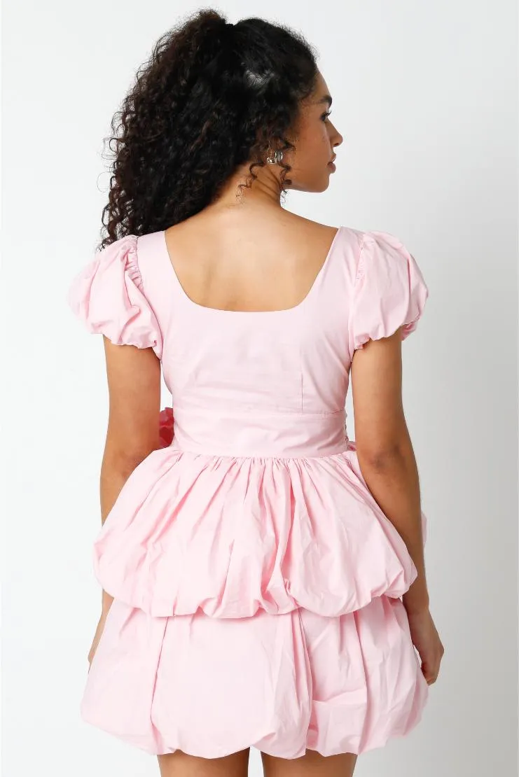 Vintage Pink Southern Belle Layered Mini Dress by Anabelle