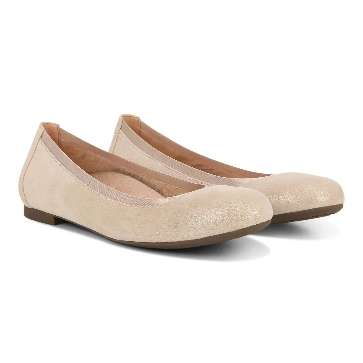 Vionic Anita Flat Gold Suede