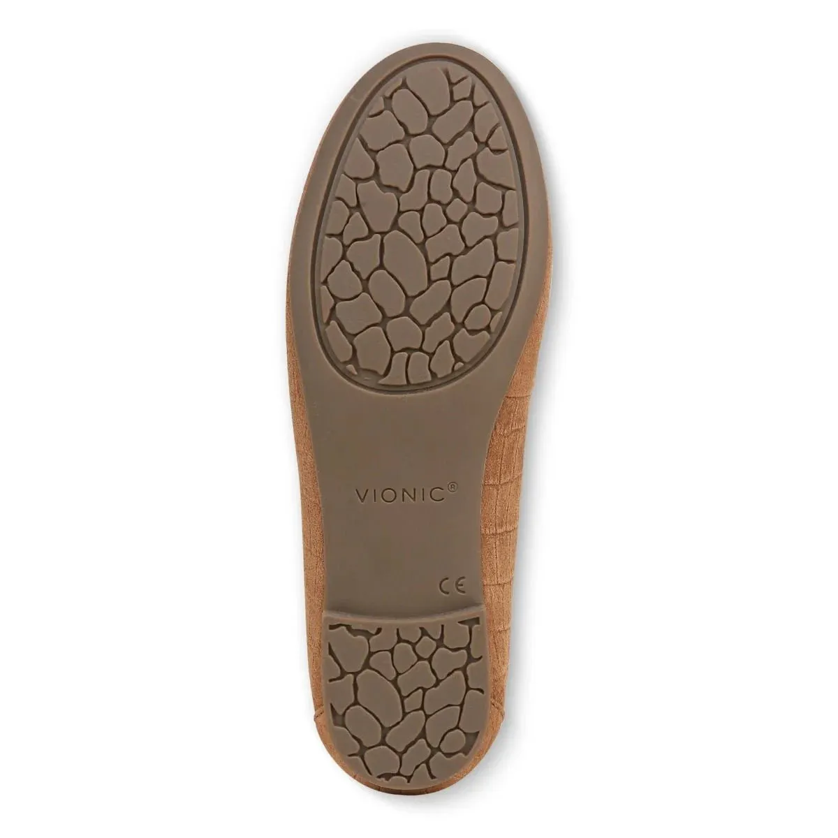 Vionic Anita Flat Tan Croc Suede