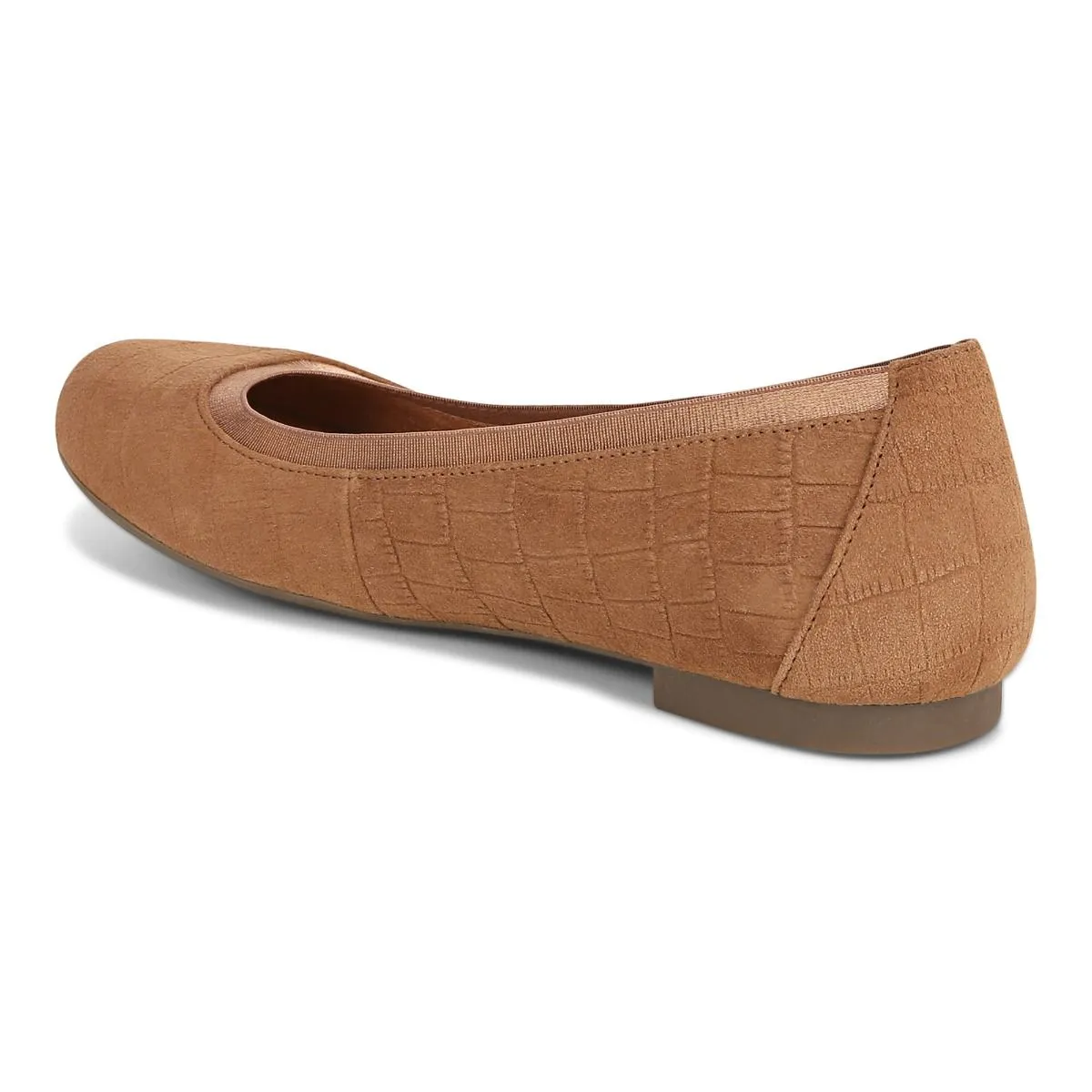 Vionic Anita Flat Tan Croc Suede