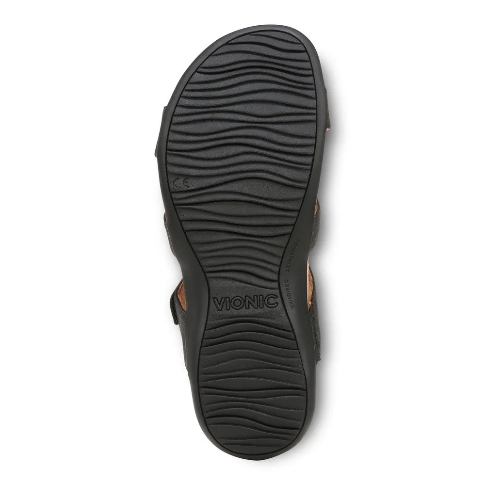 Vionic Women’s Amber Slide Sandal Black Synthetic