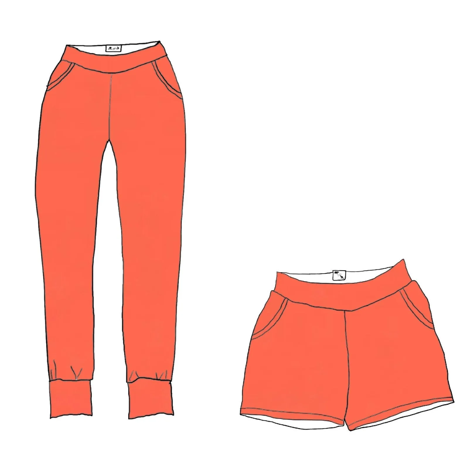 Vivid Coral YOGA - Ladies'  Lakeside Joggers/Shorts