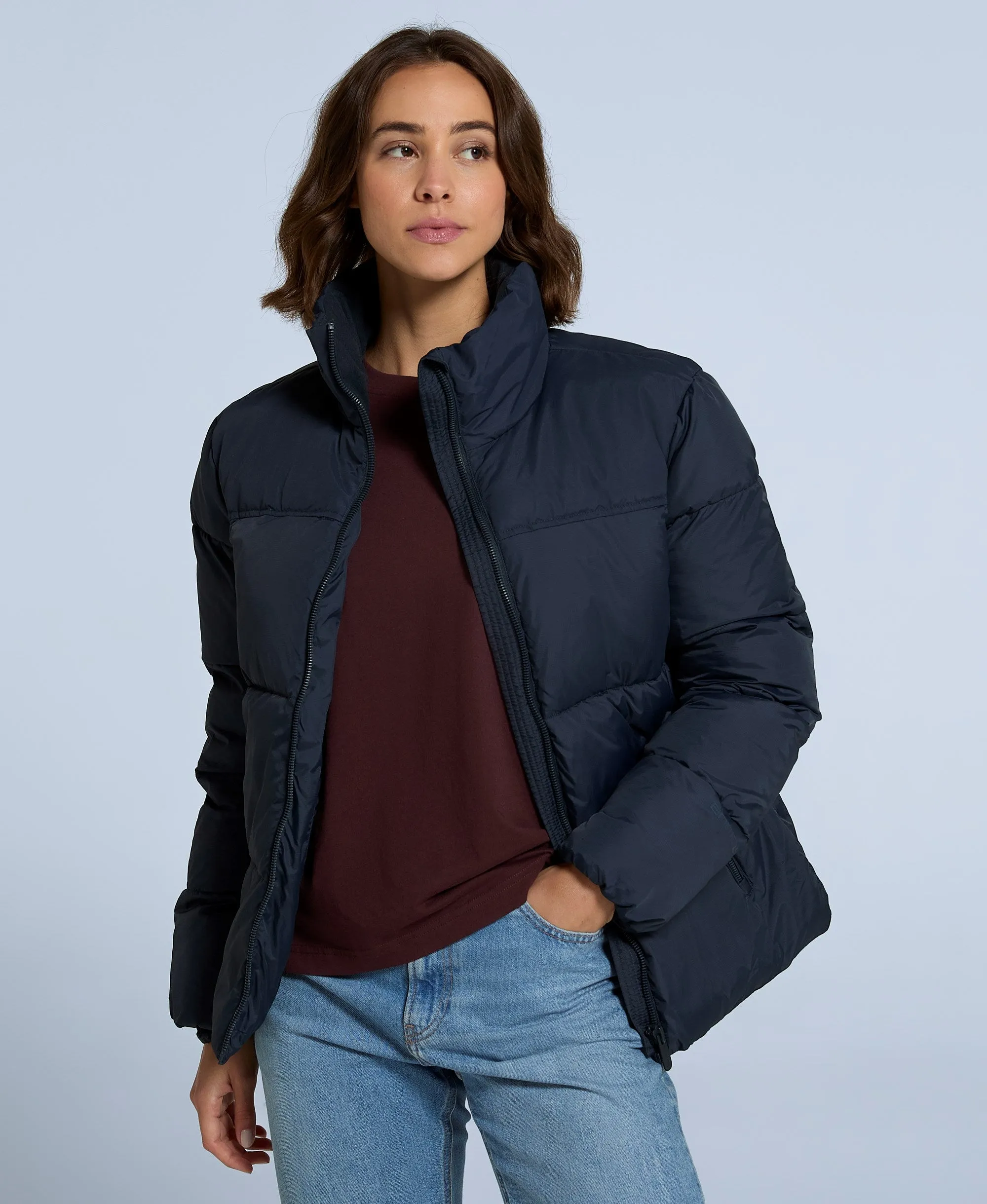 Voltage Womens Padded Coat - Navy