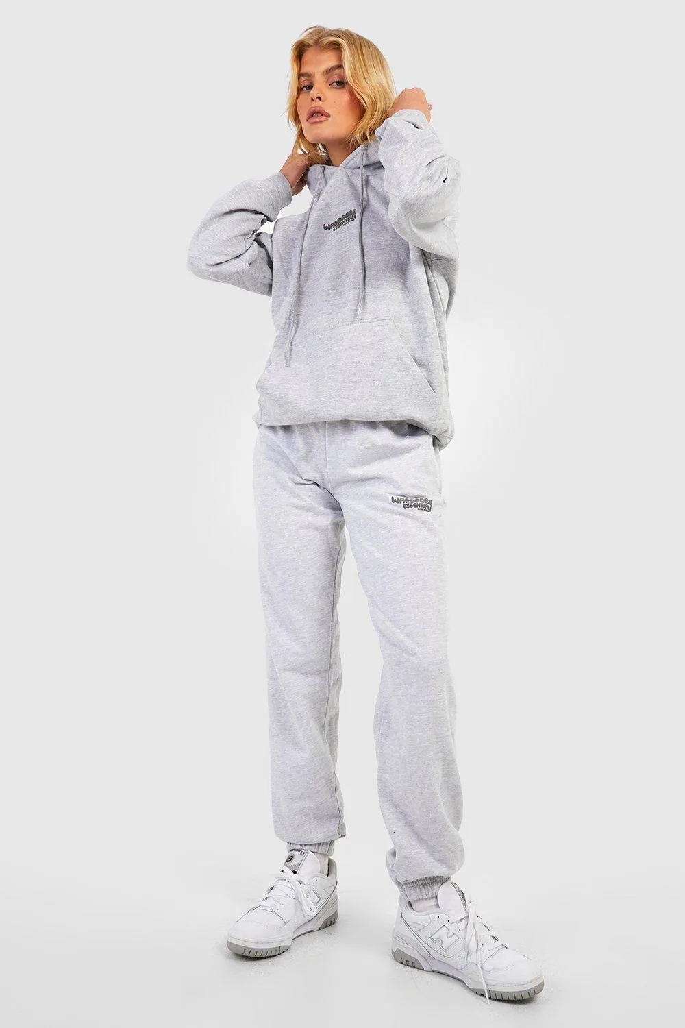 Wardrobe Essentials Slogan Hooded Tracksuit