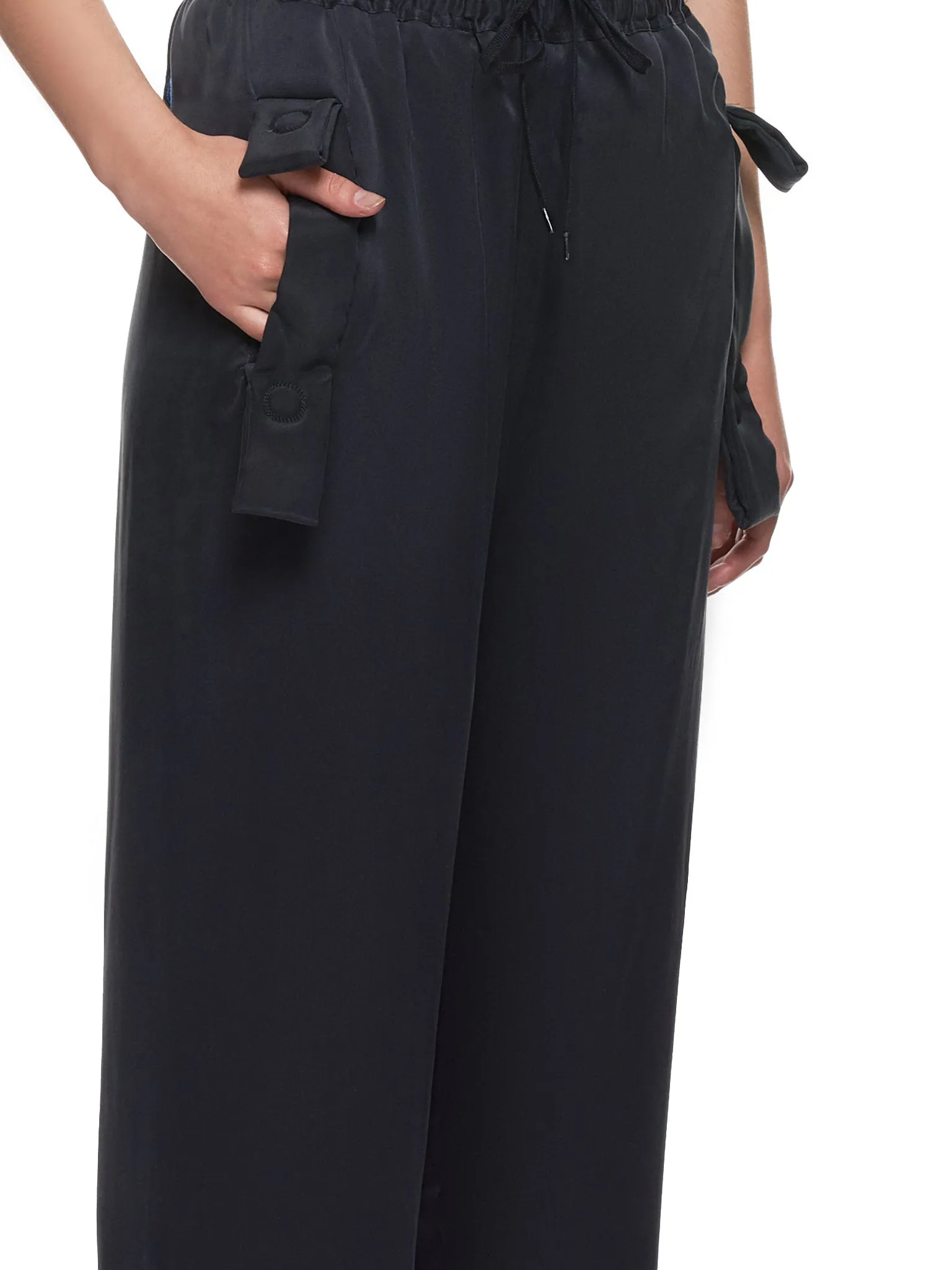 Washed Silk Trousers (17-BLACK)