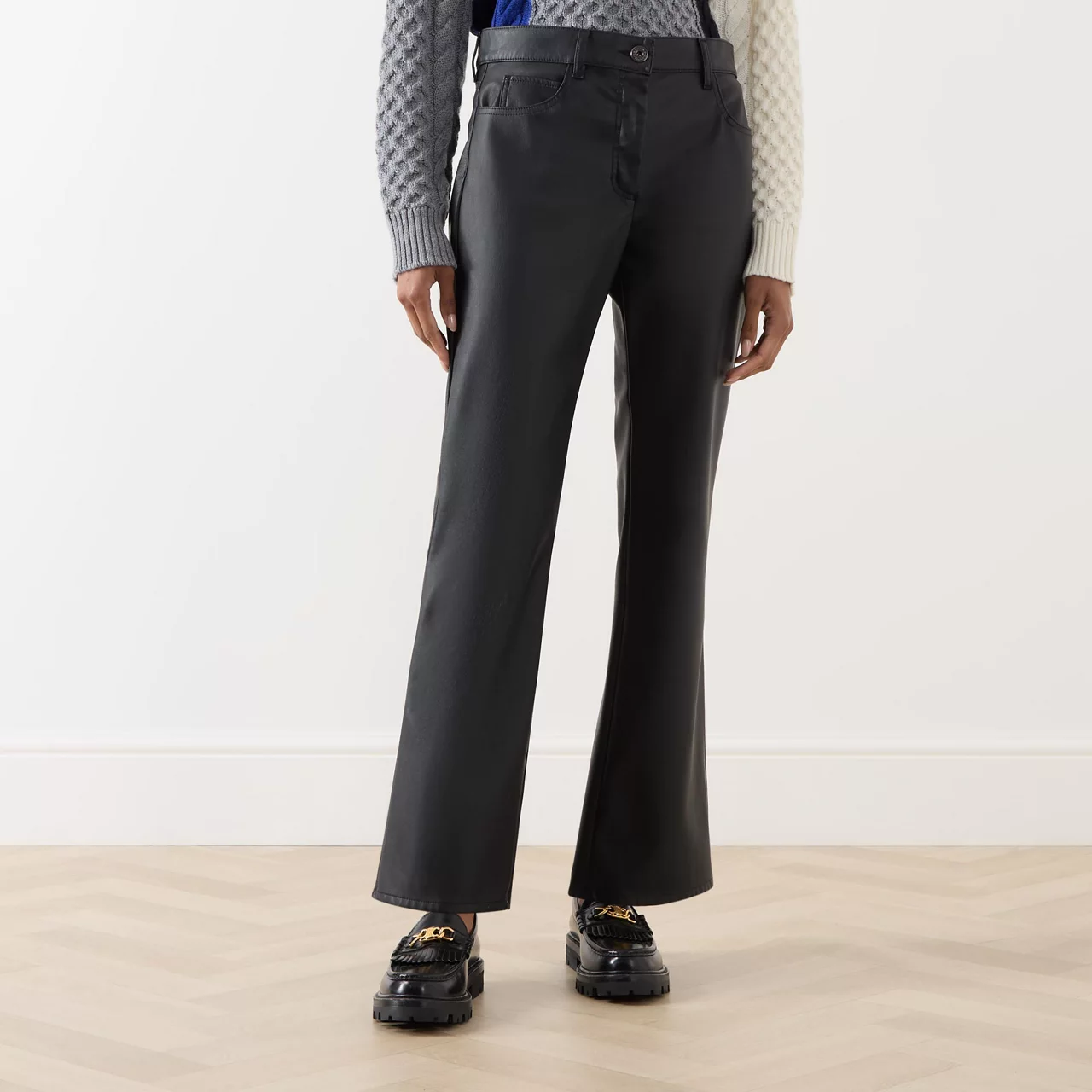 WEEKEND MAX MARA Faux Leather Trousers - Black