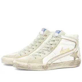 White & Ice Leather Suede Hi-Top Sneakers Golden Goose Brand