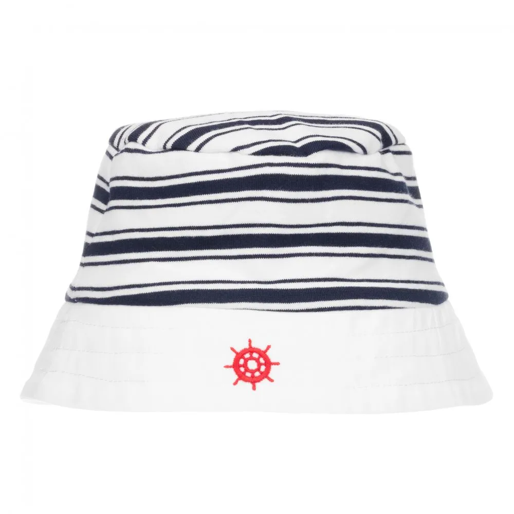 White & Blue Baby Hat