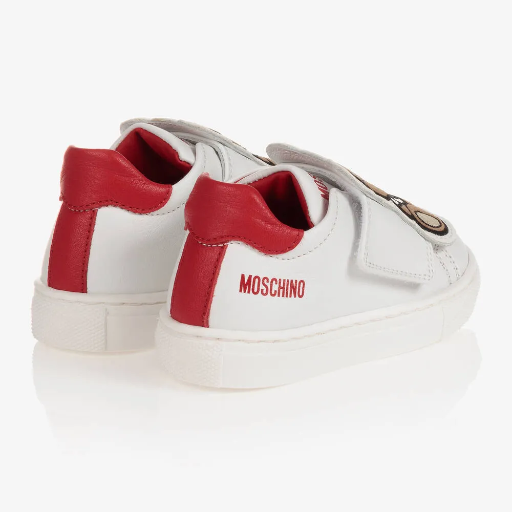 White & Red Velcro Trainers