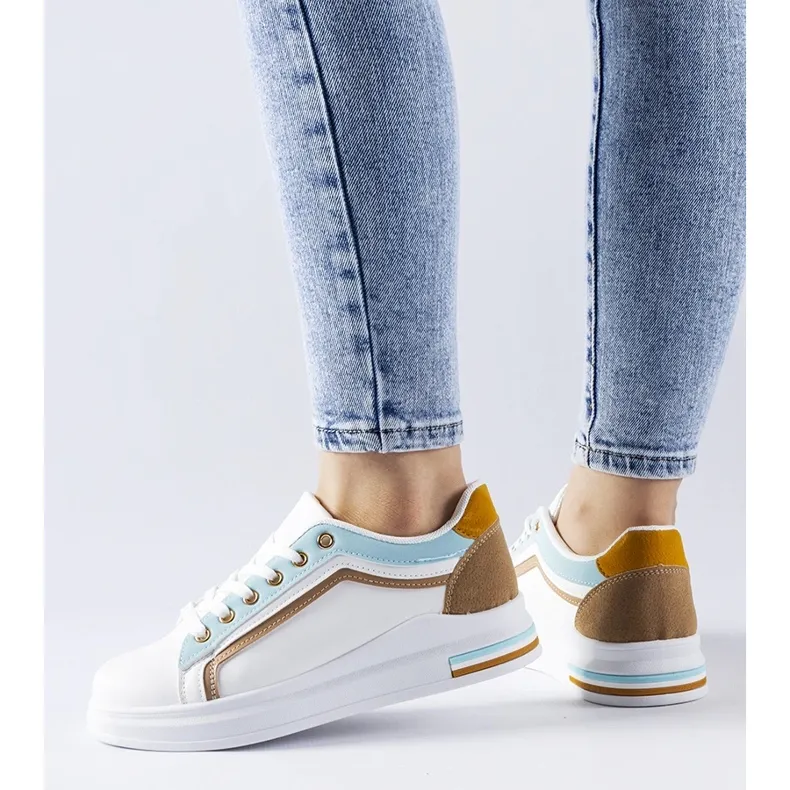 White and blue Mayfield sneakers