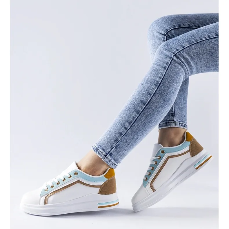 White and blue Mayfield sneakers