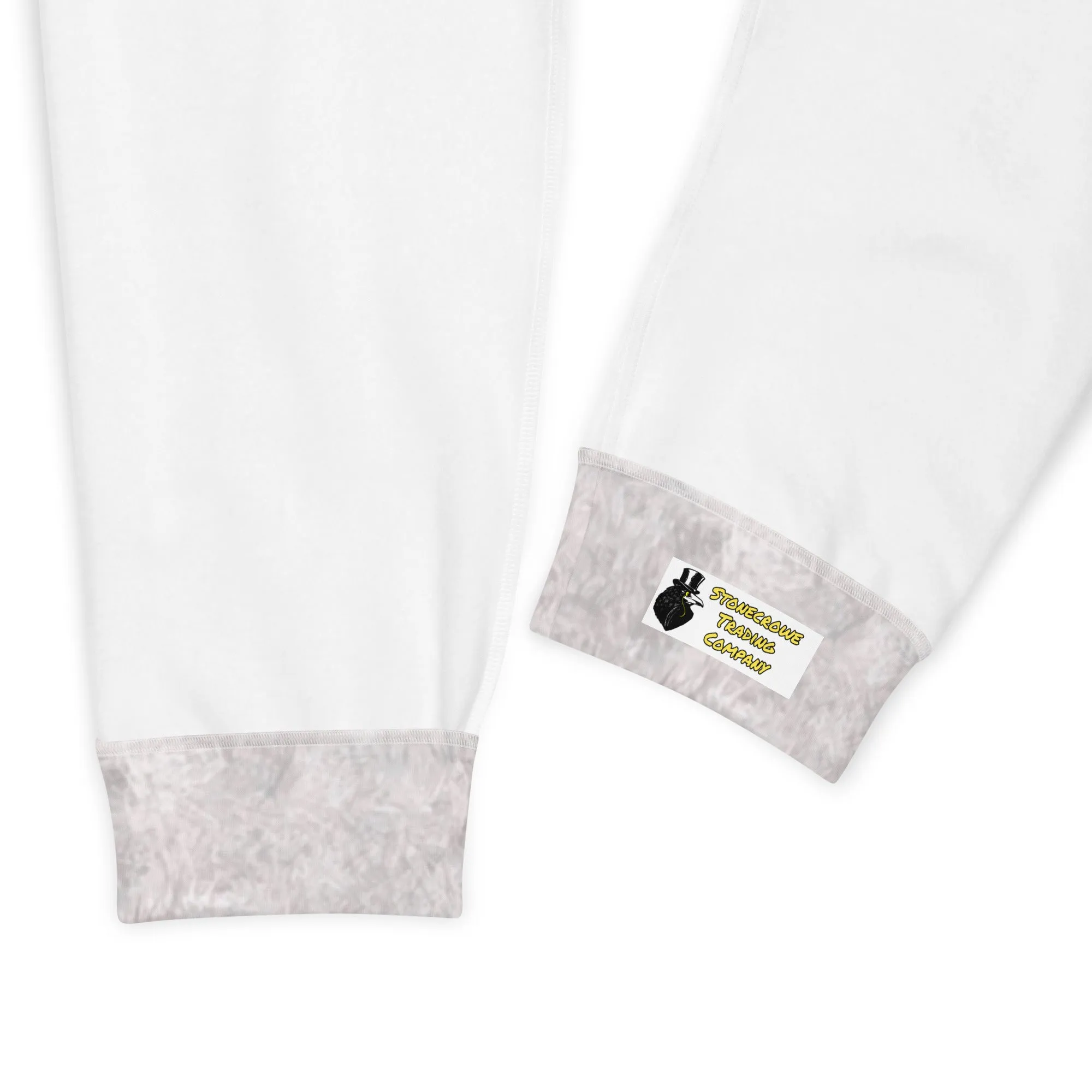 White Fur Print Men's Slim Fit Joggers