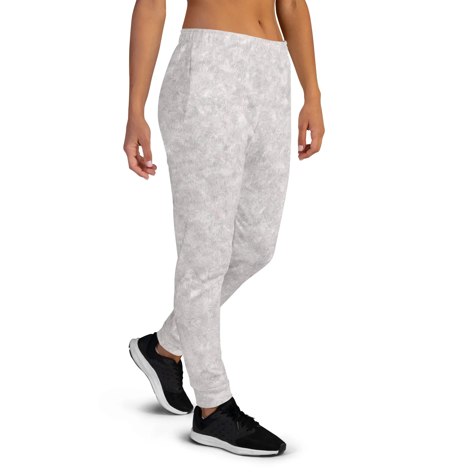 White Fur Print Women's Slim Fit Joggers