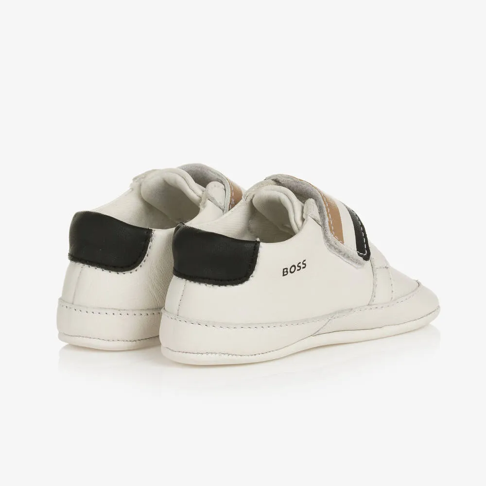 White Leather Pre-Walker Trainers