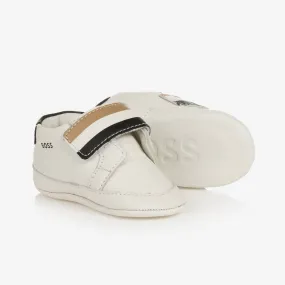 White Leather Pre-Walker Trainers