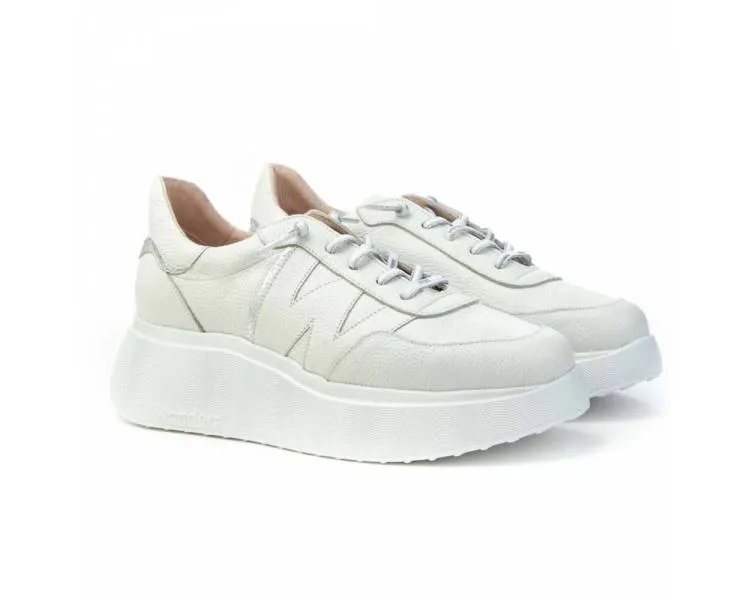 White leather Wonders women's sneakers