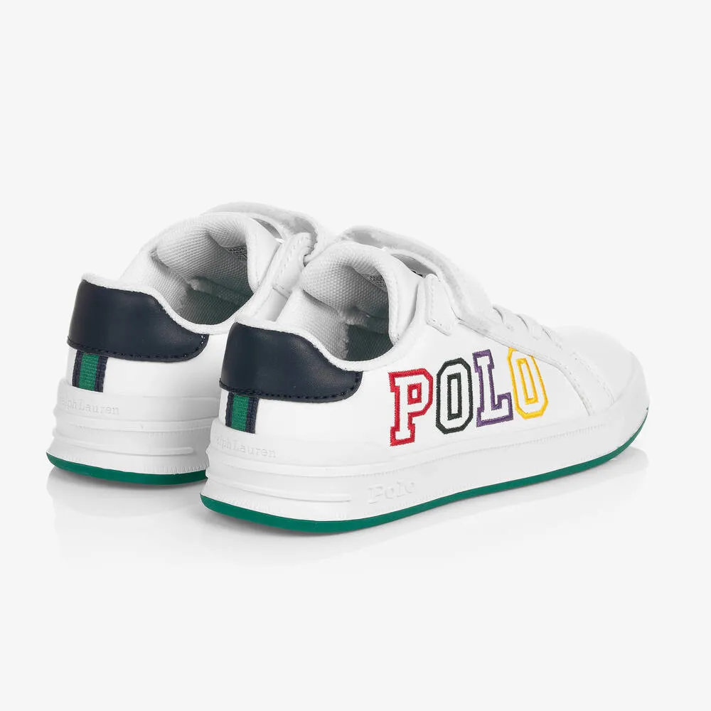 White Velcro Logo Trainers