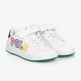 White Velcro Logo Trainers