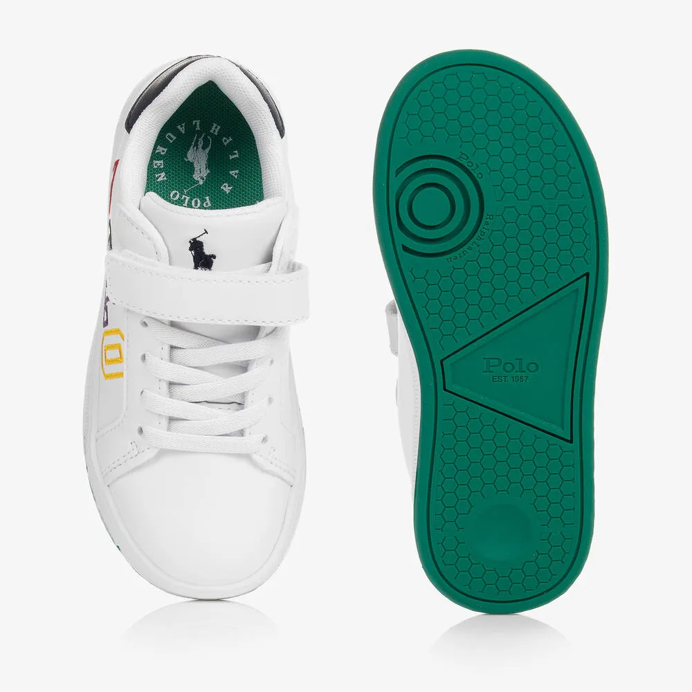 White Velcro Logo Trainers