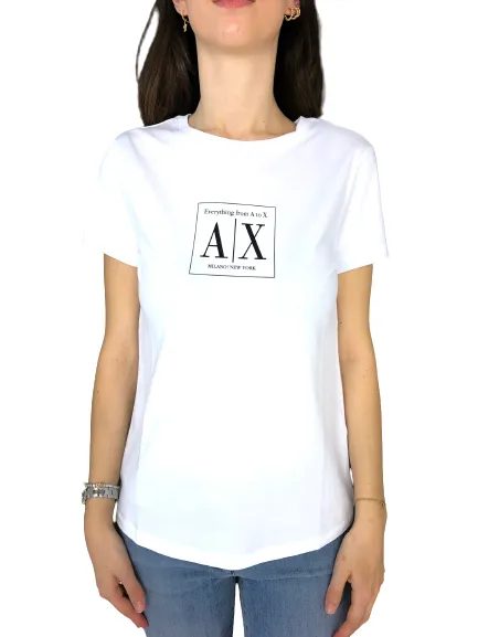 White Women's T-Shirt with Logo