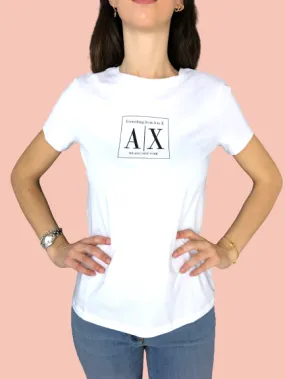 White Women's T-Shirt with Logo