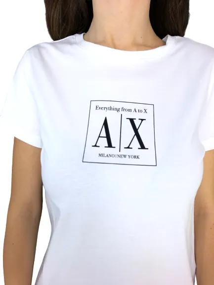 White Women's T-Shirt with Logo