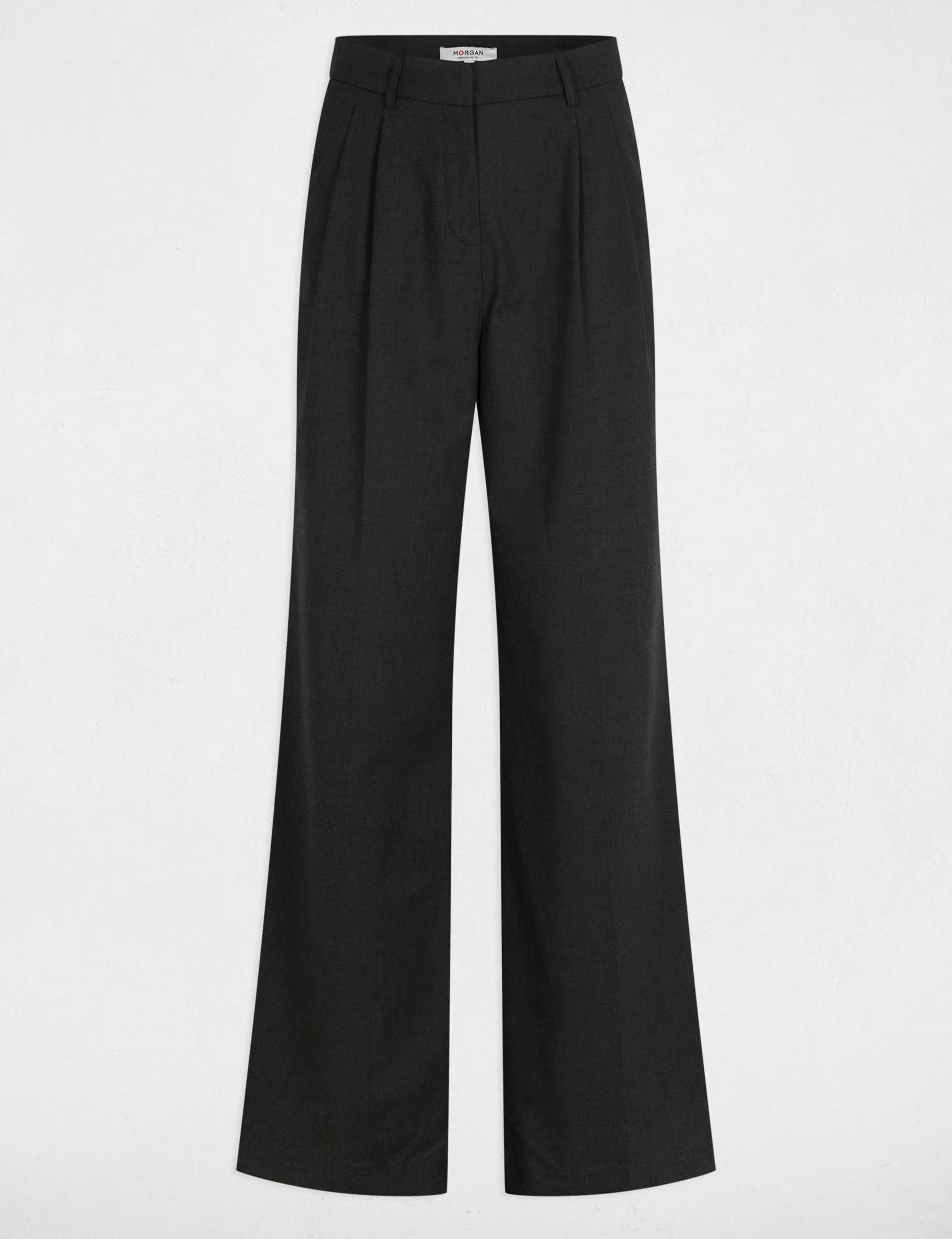 Wide leg trousers with darts anthracite grey women