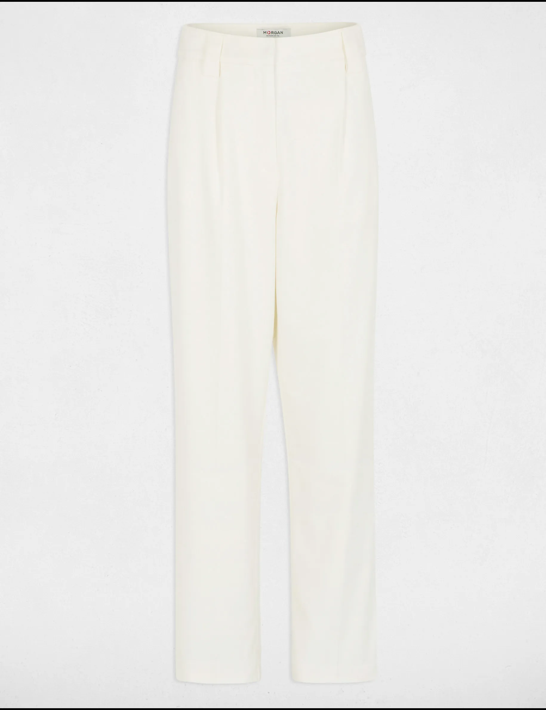 Wide leg trousers with darts ecru women