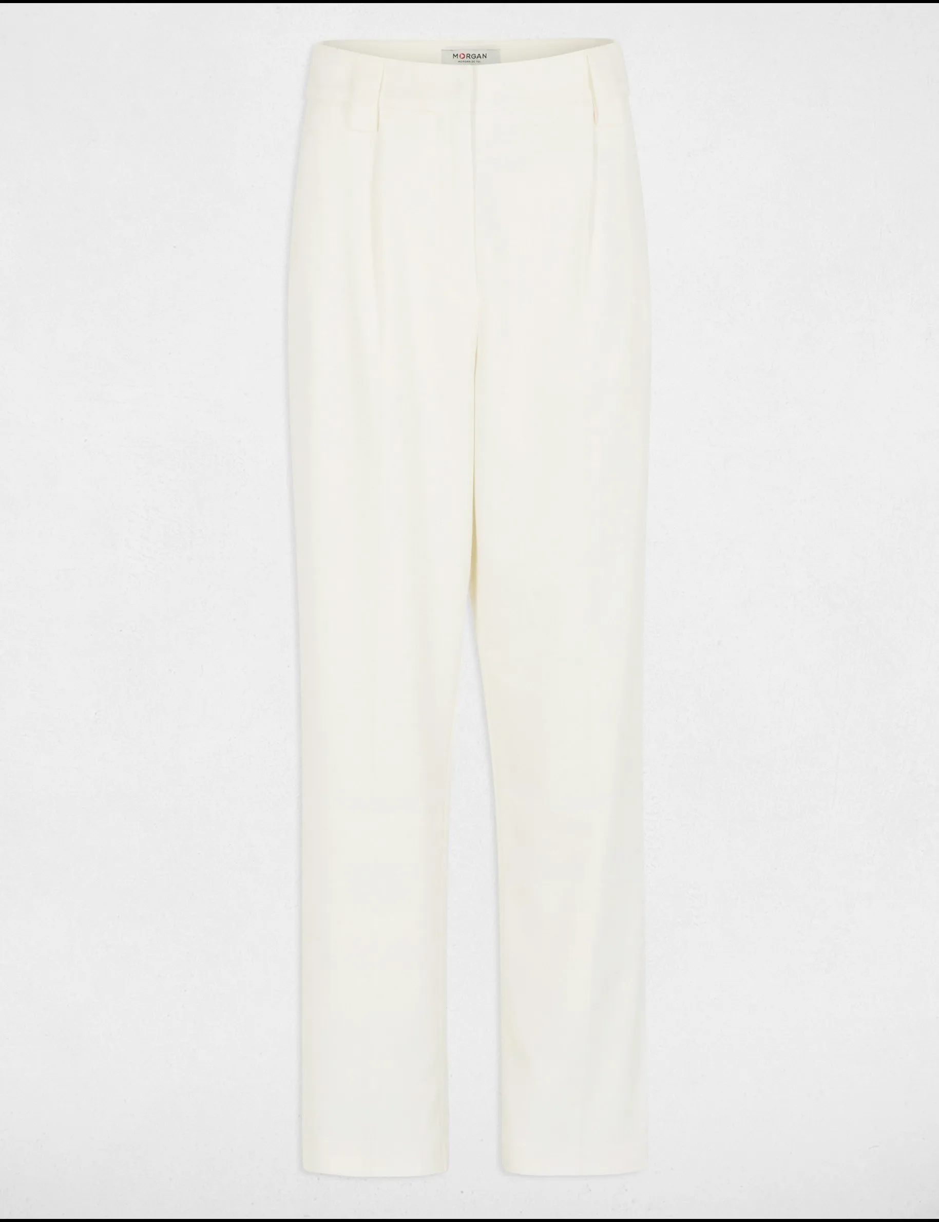 Wide leg trousers with darts ecru women