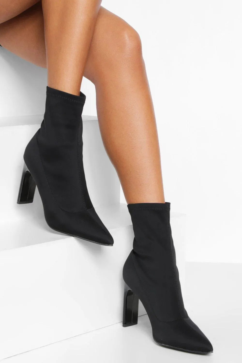 Wide Width Heeled Sock Boots