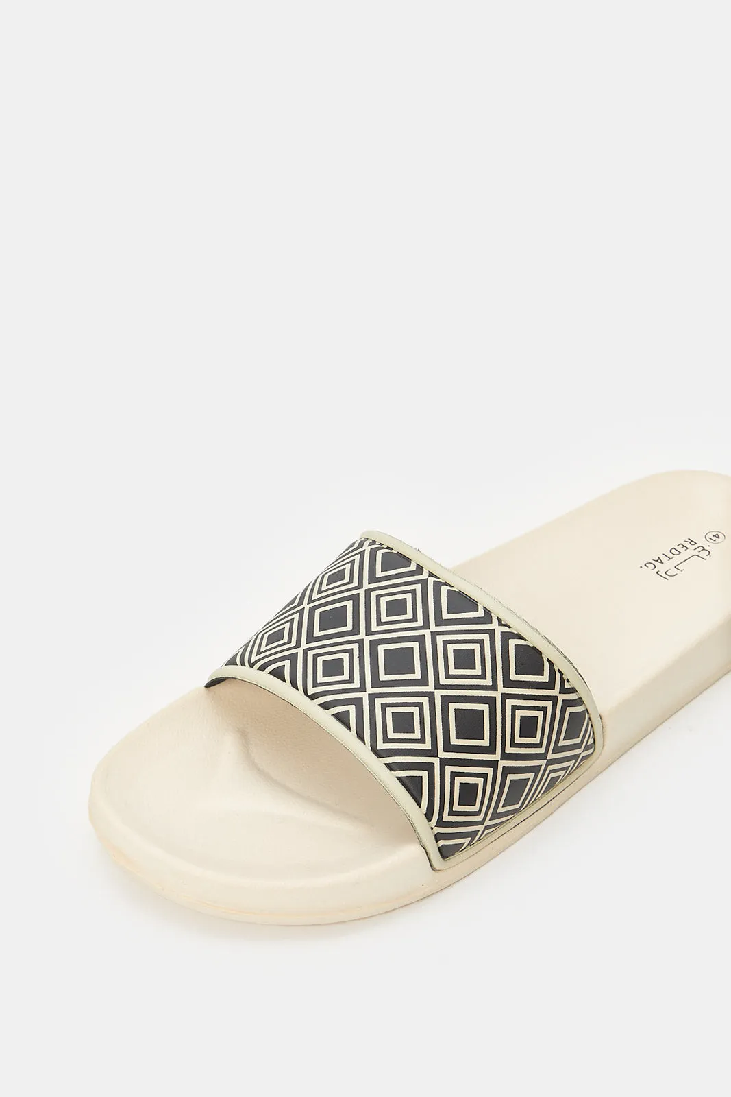 Women Beige Monochrome Slide