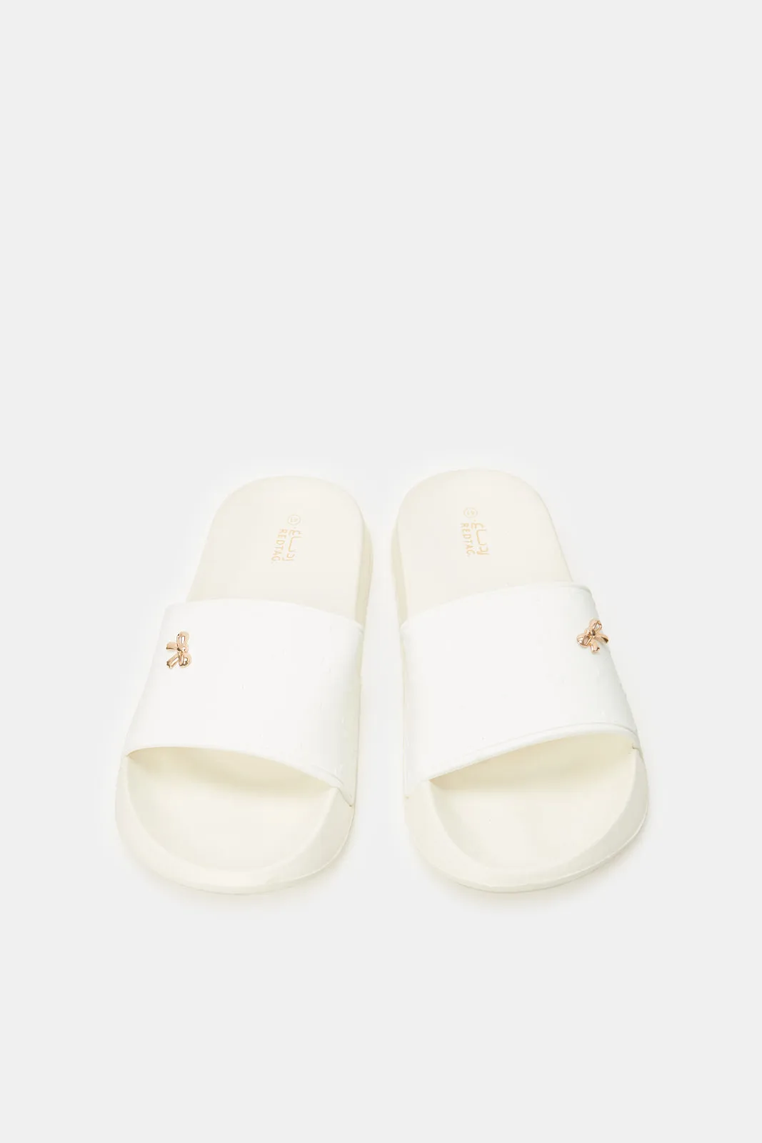 Women Ivory Slide With Gold Trim