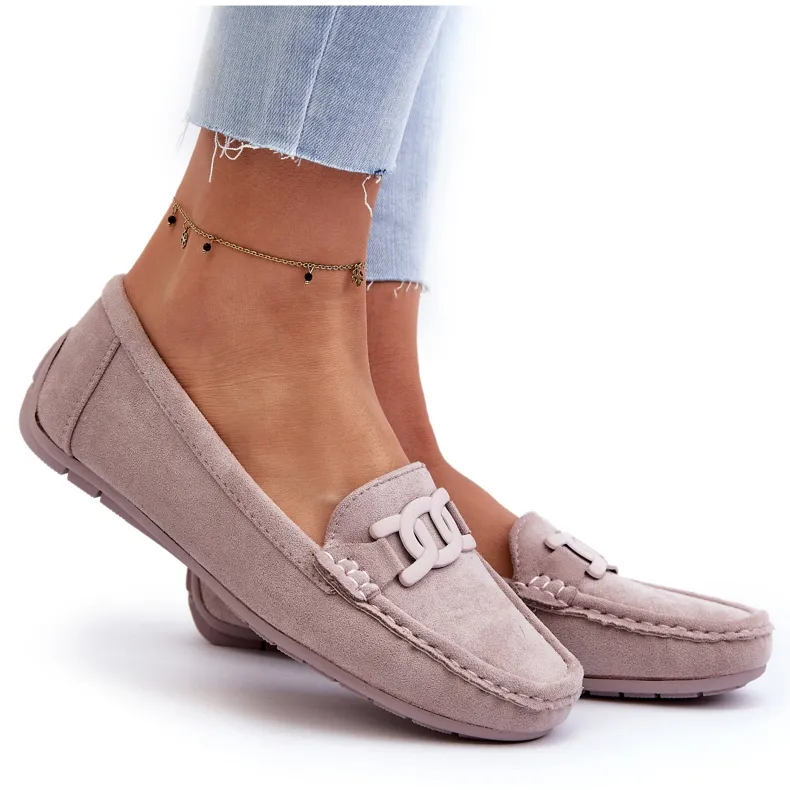 Trendy purple Rabell violet suede moccasins