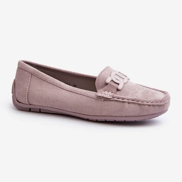 Trendy purple Rabell violet suede moccasins